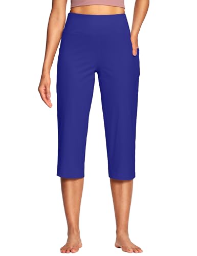 Image of ISEEGZ 15 inch / 18 inch / 21 inch / 25 inch Capri Pants for Women High Waist with Pockets Women's Capris Workout Yoga Pants Loose Straight Leg