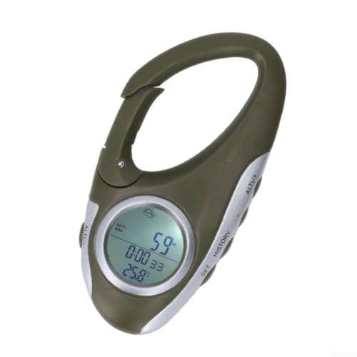 SiSinkal Multifunctional Barometer Altimeter DS101 - Wilderness Navigation Tool with Temperature Gauge for Trekking Mountaineering - Portable Hook