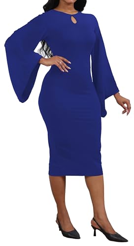 Image of SeNight Women's Elegant Dress Bodycon Work Business Pencil Dresses