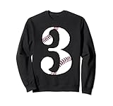 Photo Gallery baseball number 3 three jersey fan 3rd birthday vintage felpa Photo Gallery baseball number 3 three jersey fan 3rd birthday vintage felpa
