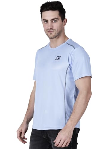 Image of Men Round Neck Half Sleeve Regular Comfort Dry-Fit Activewear Sports T-Shirt Pack of 1 Multicolour