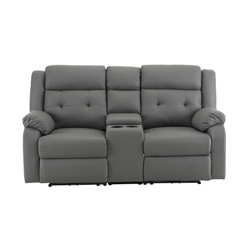 リクライニングチェア 電動 リクライニングソファ 2人掛け 左右独立調節 オットマン一体型 パーソナルチェアー 電動ソファ 耐圧分散 リクライニングチェア 一人暮らし 二人掛け (2人掛け, グレー)