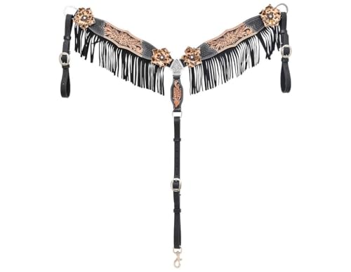 Circle Y Breast Collar Wildcard Leather Tooling Vintage 1062-21-S8