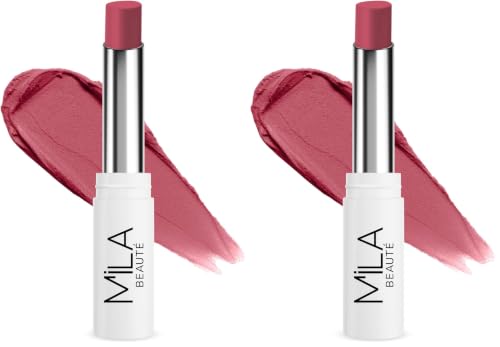 Image of Mila Beaute 24 Hrs Locked In Lips Transfer Proof Lipstick | Enriched With Mango Seed Butter & Hyaluronic Acid | Transfer Proof Formula with Velvety Texture | Smudge Proof & Highly Pigmented | Shade - (Nude Peach, 3.2g)