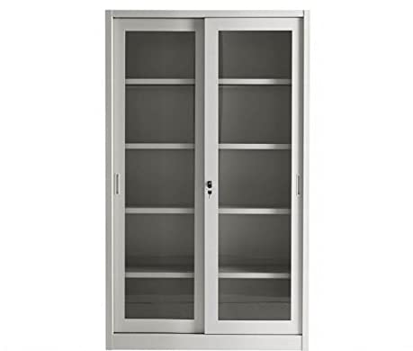 ITALFROM Armario de Metal para Oficina Archivo Armarios metálicos Armario metálico 150 x 45 x 200 Puertas a vetri-consegna 30 días Cover