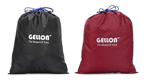 Image of Gellon Shoes Bag in Umbrella Cloth for Travel & Storage Travel Organizer for Women & Men Travel Accessories Shoes Cover Pouch Shoes Bag for Travel Essentials in Black & Maroon Color