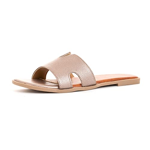 Image of Cleo Grey Mule Flat Sandal for Women