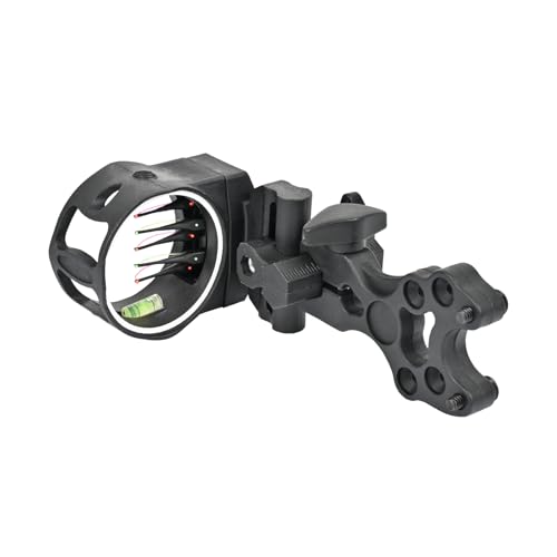 SOPOGER 5 Pin Bow Sight for Compound Bow .019” Fiber Optics Archery Recurve Bow Sight with Knobs Windage & Elevation Adjustable Archery Sights Right Handed for Hunting Competition Practice