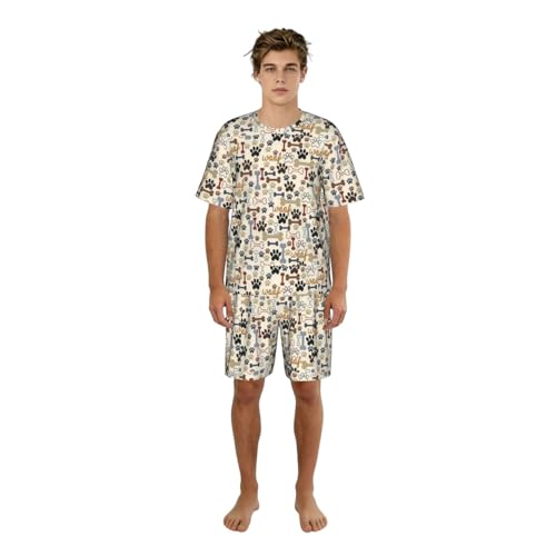 Pijama de dos piezas premium para hombre en tejido ultrasuave con estampado