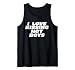 Funny I love Kissing Hot Boys Flirty Bold Gay Pride LGBTQ+ Tank Top