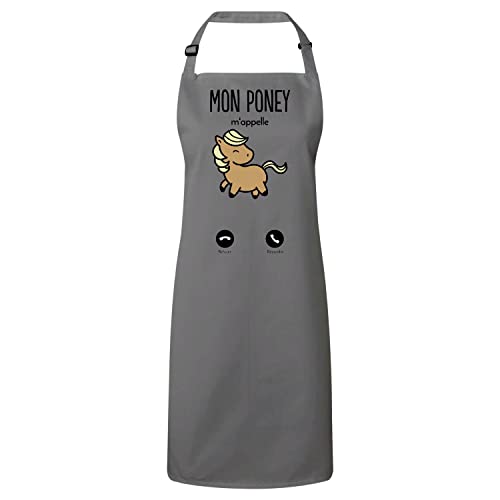 Tablier cuisine premium mon poney m'appelle animaux mignon textile