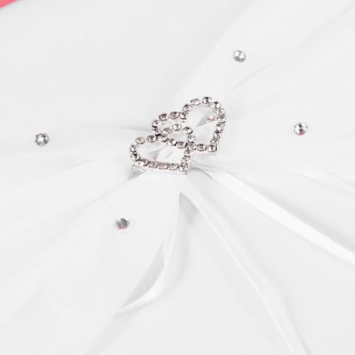 Libro de invitados de boda con bolígrafo y soporte de satén blanco Gadpiparty 7