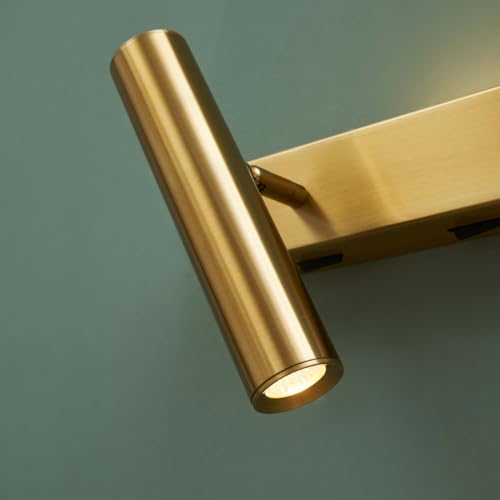 KOSILUM - Lot de 2 appliques laiton tête de lit droite et gauche - Lodvi - Lumière Blanc Chaud Eclairage Salon Chambre Cuisine Couloir - - 1718 lm - LED...