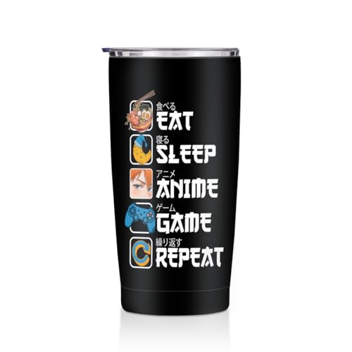 Jztco Anime Gifts Anime Merch 20 oz Tumbler Kawaii Stuff Game Anime Stuff Manga Coffee Mug Funny Insulated Tumblers Thermal Cup for Birthday Japanese Gifts for Anime Game Lovers Fans Women Men Girls