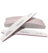 VENLADYS 12 Pack Professional Nail Files 100/180 Grit Nail Styling Tools for Home and Salon Manic...