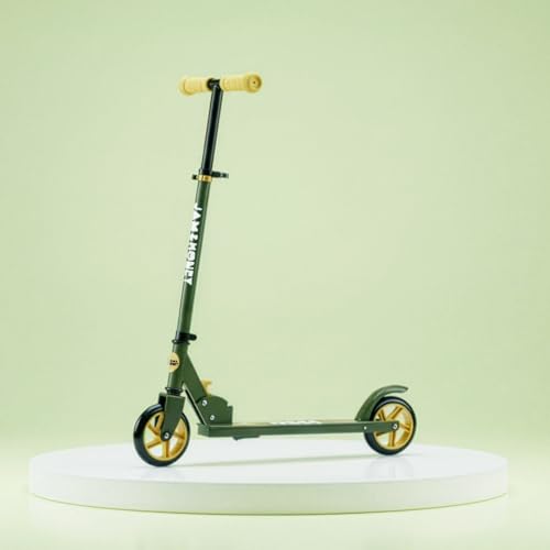Image of Amazon Brand - Jam & Honey Kids Kick Folding Scooter for Kids (2+ Years) | 3- Step Height Adjustable Handle, Smooth Bearing Wheels & PVC Tyres | BIS Certified | Yellow