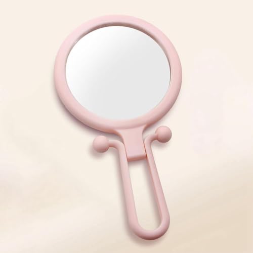 Image of Folding 1X 10X Magnifying Makeup Mirror | Dual-Sided Handheld Mirror for Travel & Vanity | Portable Cosmetic Mirror for Face, Tweezing & Shaving | Multicolour (1, Round)