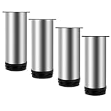 CXEGCCUF Tischbeine, DIY-Möbelbeine, Schrankbeine aus Metall, verstellbare runde Ersatzmöbelbeine, Füße für Sofa, Schrank, Stuhl, Kommode, Bett, Anrichte, mit Befestigungsschrauben (Größe: