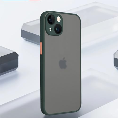 Image of Vaku Luxos Thermoplastic Polyurethane Artic Armor Back Cover For iPhone 15 Plus Slim Protective Lens Camera Shockproof Case Scratch Resistant Slim Thin Military-Grade Protection-Green