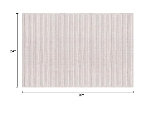 Beverly Rug Easy Jute Off White Entry Rug 2x3 Solid Washable Durable Outdoor Indoor Area Rugs for Living Dining Patio Office Stain Resistant Non Shedding Casual Indoor Outside Carpet 2 x 3 Off-White - Image 2