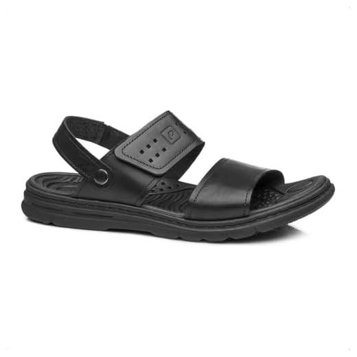 Sandalia Papete masculina Pegada Couro Com Tira Aderente 134203