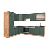 MATÉRIAU: La cuisine modulaire en angle est composée de panneaux de particules de 16 mm faciles à entretenir, avec un revêtement en résine mélamine. Toutes les façades des unités de cuisine sont fabriquées en MDF de haute qualité.