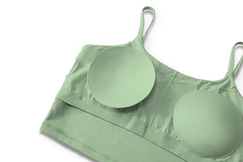 Image of ECOPARTY Wirefree Padded Yoga Sports Bra for Women - Moisture Wicking Quick Dry Workout Crop Tank Camisole