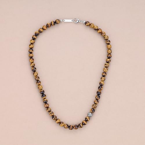 GAVU 8mm Semi-Precious Gemstone Beaded Necklace for Men, Healing Crystal Necklaces for Men4