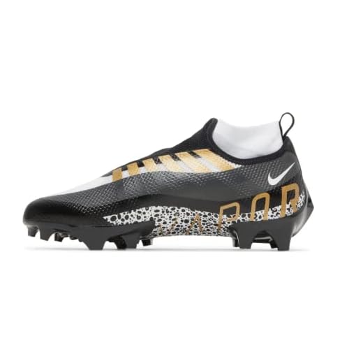 Nike mens Vapor Edge Pro 360 Football Cleat, Black/Metallic Gold-white, 8.5