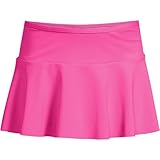 Lands' End Girls Chlorine Resistant Swim Skirt Knockout Pink Neon Kids Large
