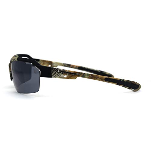 Mens Xloop Hunters Foliage Camo Half Rim Plastic Sunglasses3
