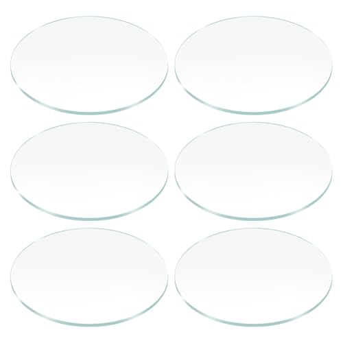 HARFINGTON 6pcs Watch Glass Lens 29.5mm Dia 1.2mm Thickness Mineral Glass Round Flat Clear Crystal...