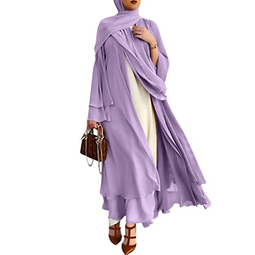 Robe islam caftan en soie de mousseline aux finitions raffinées - 6