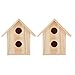 DOITOOL 2pcs Wooden Bird Nest Box Bird House Parrot Breeding Box Cage Wood Bird Nest for Budgie Parakeet Cockatiel Conure Canary Finch Dove Lovebird