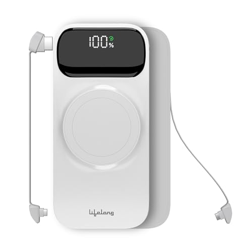 Lifelong ChargeMate 10000 mAh 22.5 W Wireless with MagSafe Slim Pocket Size Power Bank (White, Lithium Polymer, Fast Charging, Quick Charge 3.0 for Earbuds, Mobile, Smartwatch, Speaker, Tablet) (B0D7CLT184) Amazon Price History, Amazon Price Tracker