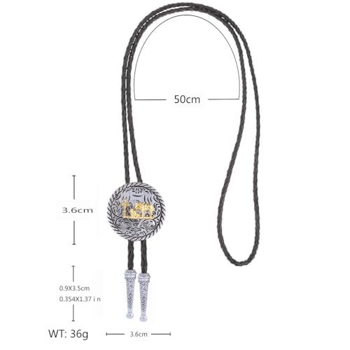 Image of HUABOLA CALYN Bolo Tie for Men Women, Native American Turquoise /Longhorn Bull /Eagle /Horse Bolo ties,Western Tie Costume