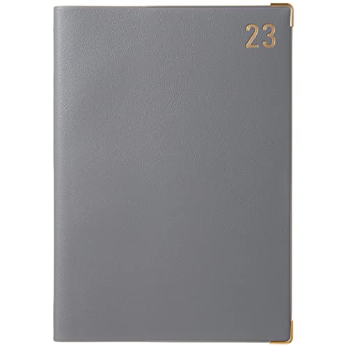 ラコニック 手帳 2023年 A5 ウィークリー スポンジ年号 グレー LAD84-240GY 本体サイズ:H210xW148xD13mm/A5 見開き1週間バーチカル/340g