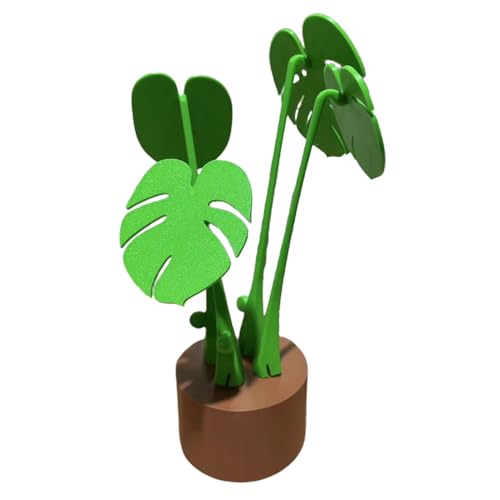 Plante Monstera artificielle 3D d'architecte avec support de verre design vert - 3