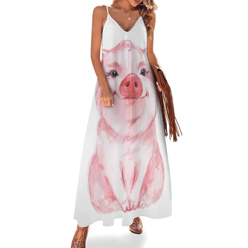 Robe maxi sans manches Cochon Mignon contre la chaleur en voyage