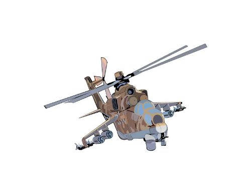 Vehicle Wall Decals - Military Camouflage Helicopter Side View - 12 inch Removable Graphic