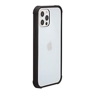Amazon Basics Shockproof and Protective iPhone Case for iPhone 12 / iPhone 12 Pro – Clear and Black