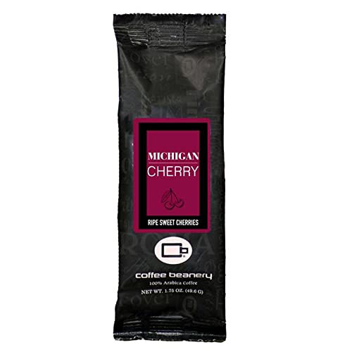 Michigan Cherry Flavored Coffee by Coffee Beanery, 1.75oz Try Me Sampler, Medium Roast, 100% Specialty Arabica Coffee, Gourmet Flavored Coffee