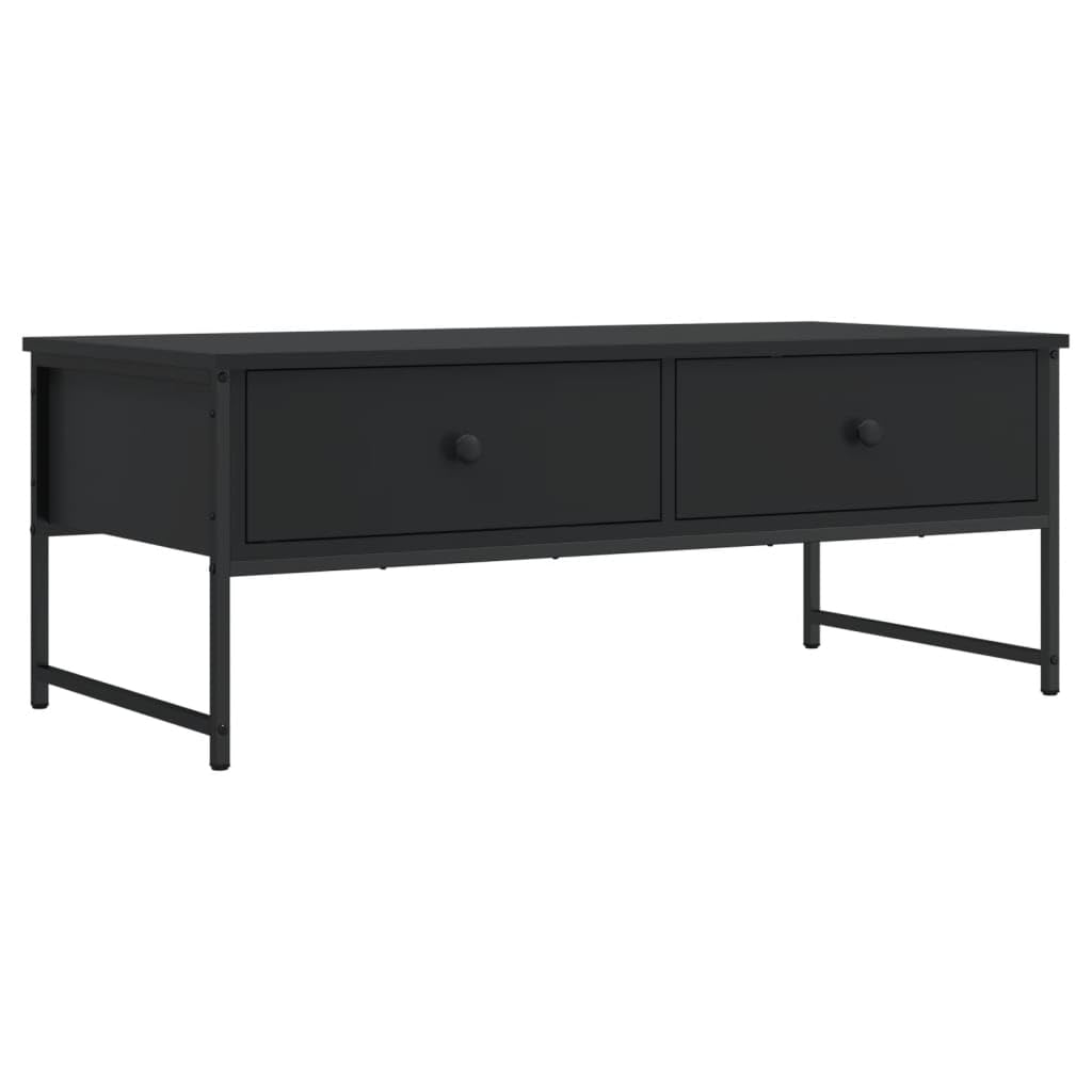 Table basse noire en bois d'ingénierie et métal de qualité