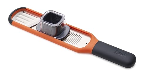 Joseph Joseph Handi-Grate 2-en-1 Mini râpe et trancheur, lames en acier inoxydable aiguisées comme des rasoirs pour râper et trancher - Orange