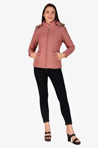 Brazo Girls and Women's Puffer Regular Fit Bomber Jacket For Winter Wear | Hooded Neck | Full Sleeve | Zipper | Casual Jacket For Woman & Girl | Western Stylish Jacket For Women