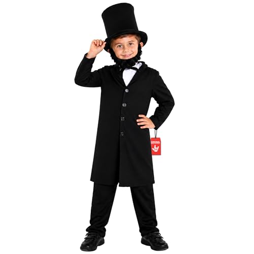 Morph Costumes Abraham Lincoln Costume For Kids - Presidents Day Halloween Outfit For Boys Historical Dress Up Large
