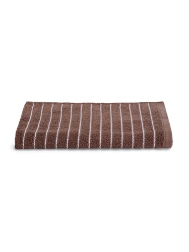 Image of Welspun 2-in-1 100% Cotton Bath Towel-Chocolate