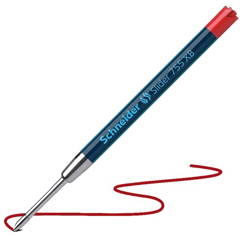 Image of MADHAVI STATIONERS Schneider 755 Extra Bold Refill - Plug+Play Series Universal fit - Pack of 4 (Red Ink)