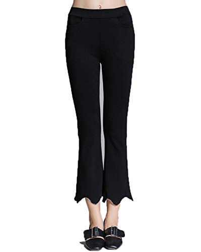 Pantalon à ourlet en pétales stretch YALI idéal pour vos journées de bureau et soirées