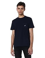 NAUTICA Mens Solid Crew Neck Short-Sleeve Pocket T-Shirt, Navy, Large